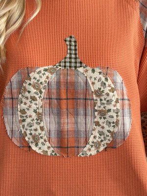 Pumpkin Patchwork Blouse in Regular & Curvy