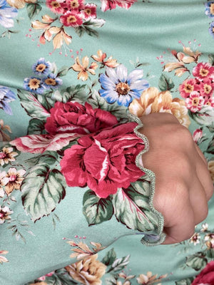 Oatmeal or Mint Mock Neck Floral Top