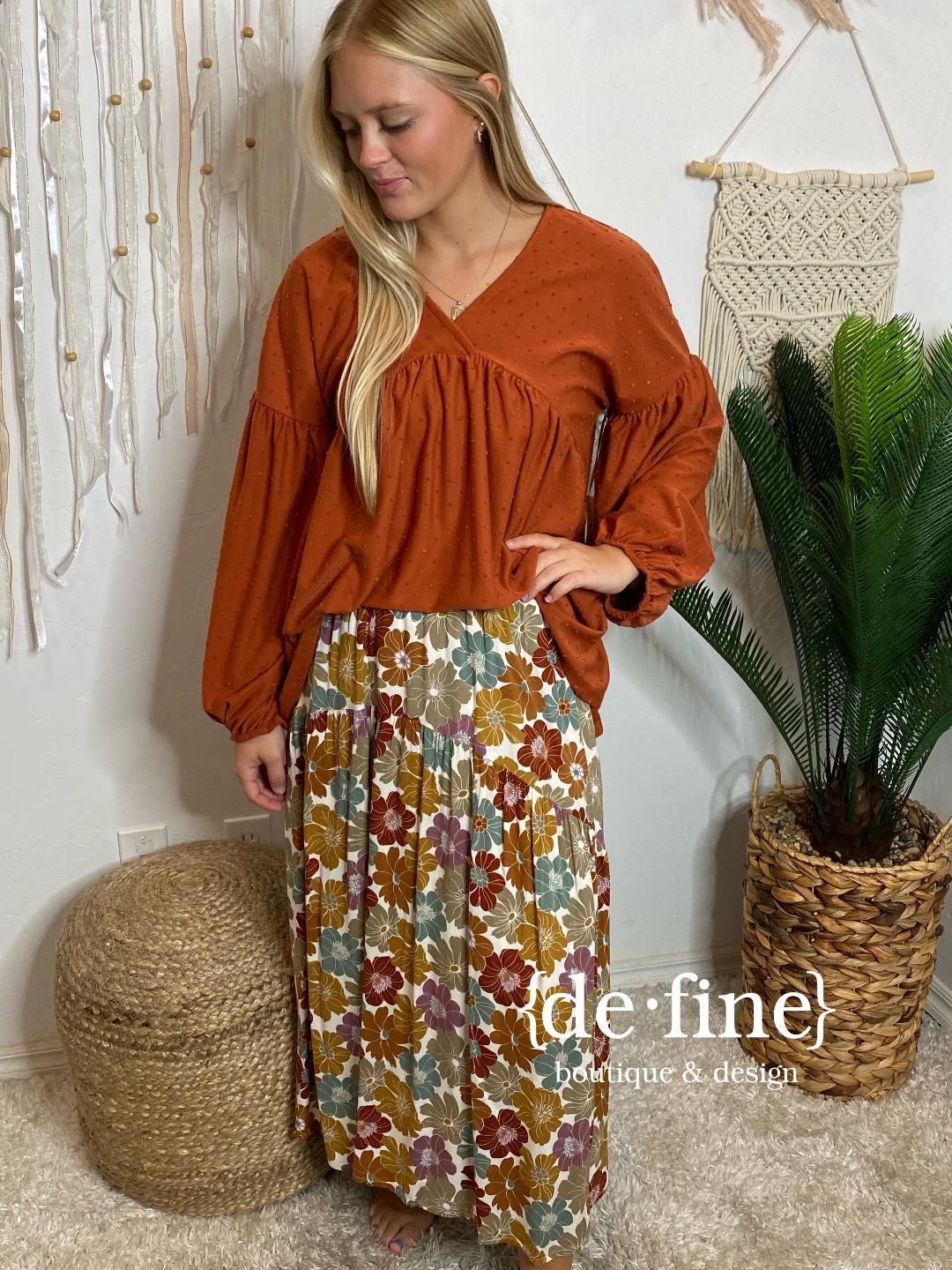 Fall Floral Maxi Skirt in Regular & Curvy