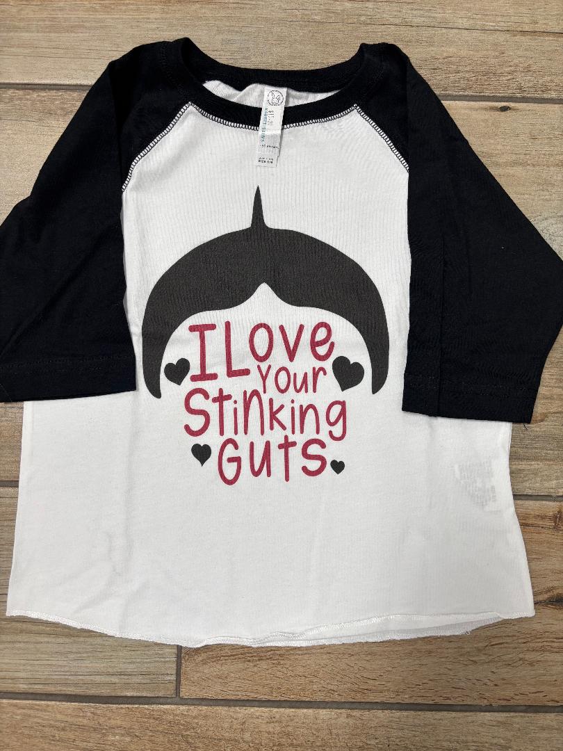I Love Your Stinking Guts Kid's Raglan Tee