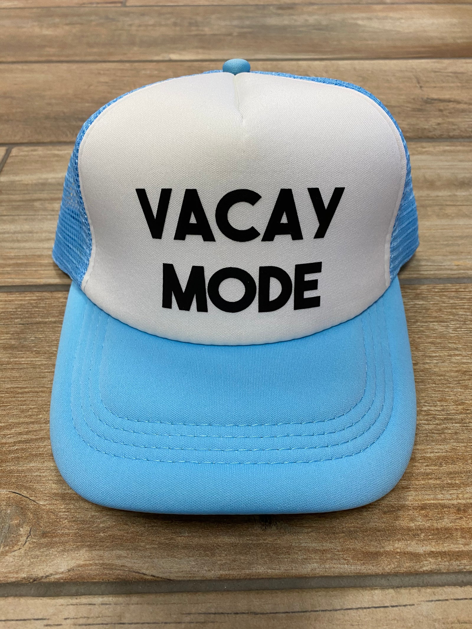 Vacay Mode Blue and White Foam Hat