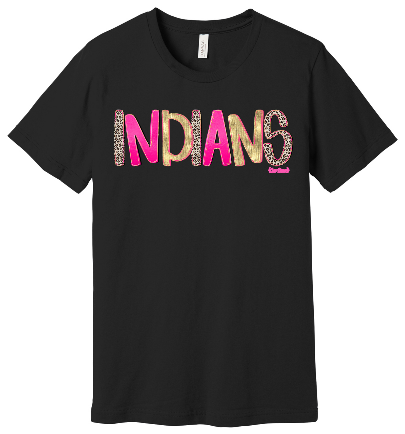 Pink and Gold with Leopard Indians Graphic Tee