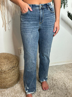 Judy Blue High Waist Straight Fit Destroyed Jeans