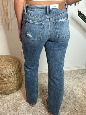 Judy Blue High Waist Straight Fit Destroyed Jeans