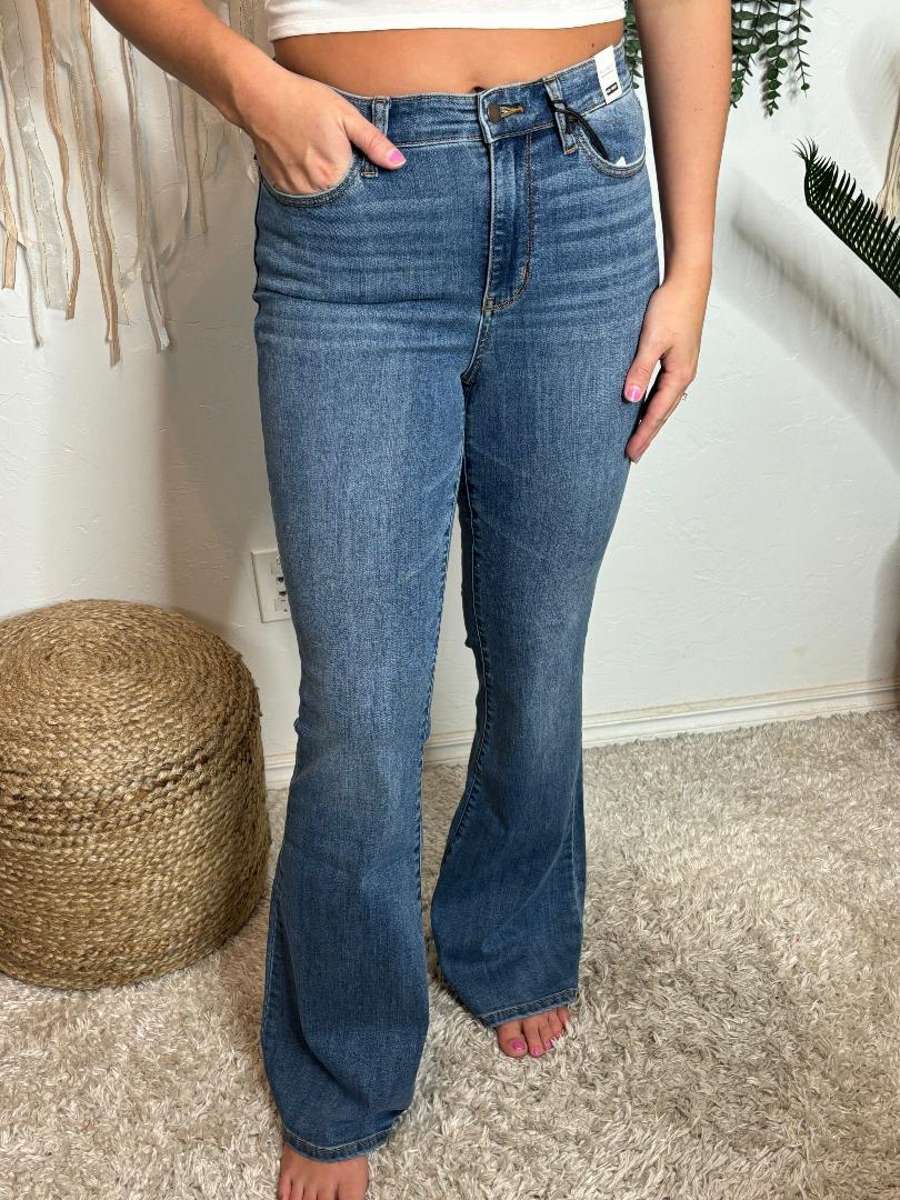 Judy Blue High Waist Classic Flare Non-Distressed Jeans