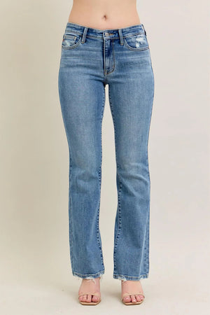Judy Blue Mid Rise Vintage Wash Boot Cut Jeans in Regular & Curvy