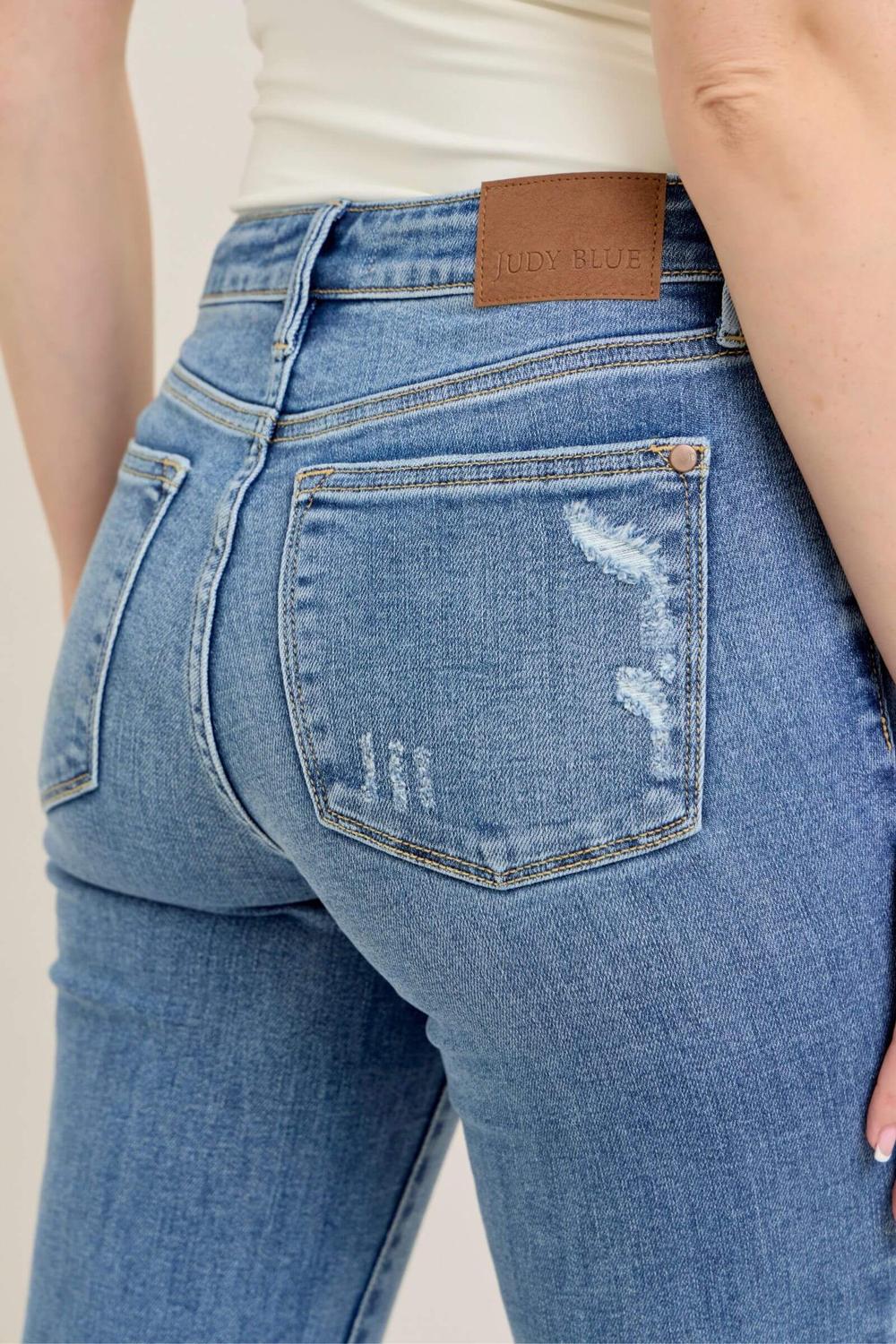 Judy Blue Mid Rise Vintage Wash Boot Cut Jeans in Regular & Curvy