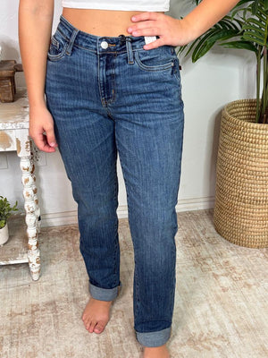 Judy Blue MR Boyfriend Everyday Indigo Jeans - Can be uncuffed!