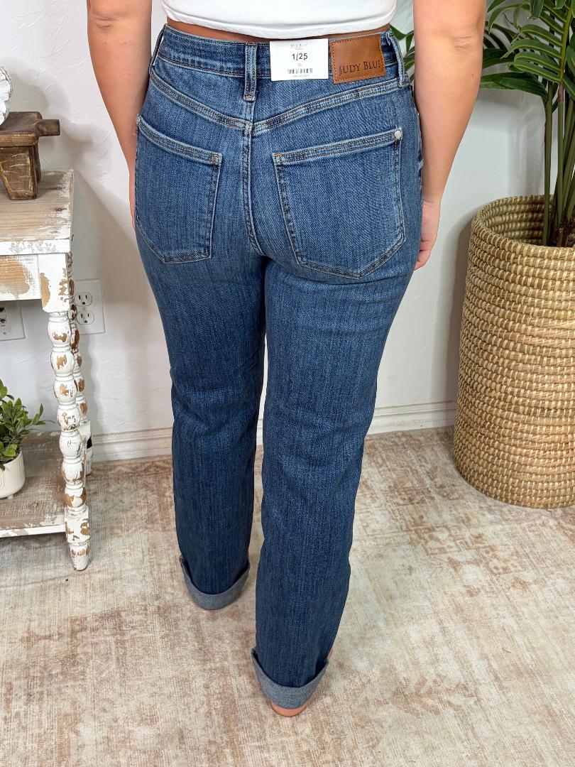 Judy Blue MR Boyfriend Everyday Indigo Jeans - Can be uncuffed!