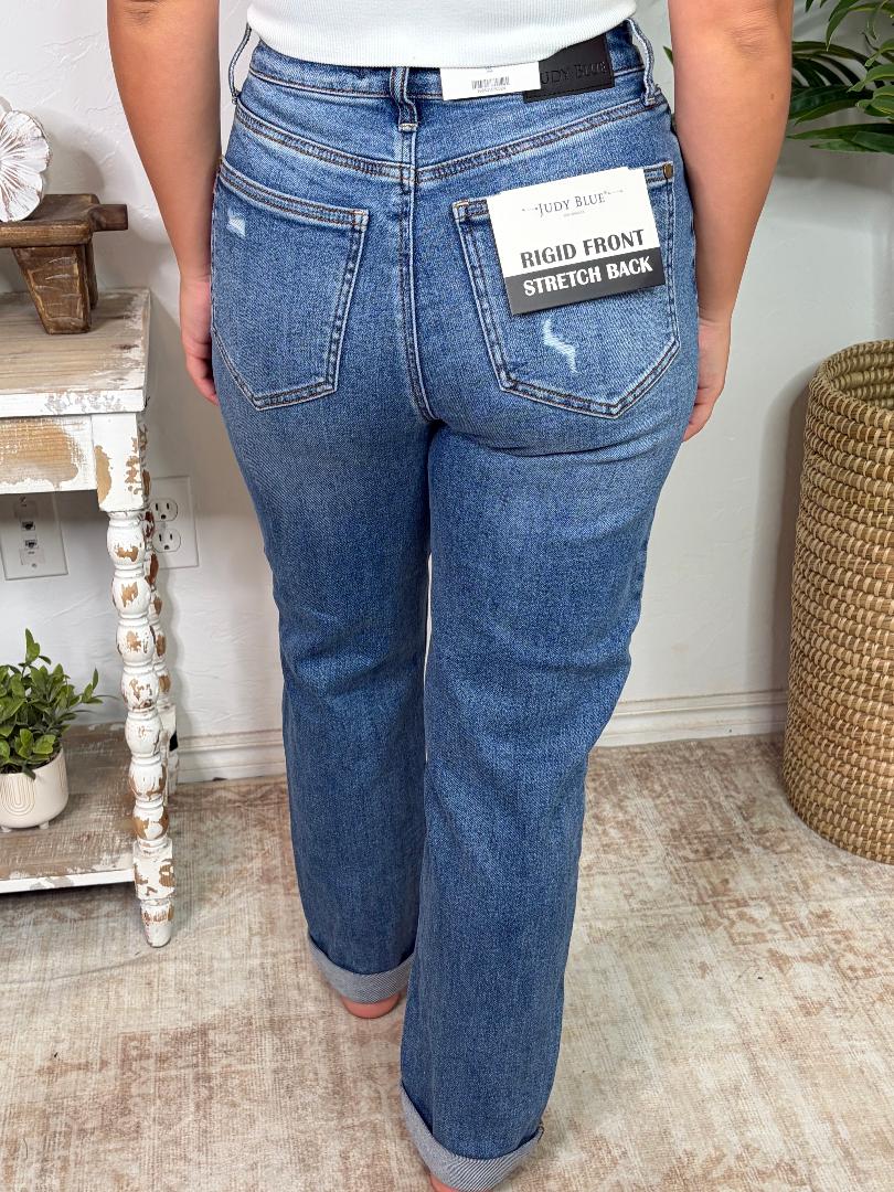 Judy Blue Boyfriend Jeans with Cuff