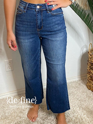 Judy Blue High Waist Wide Leg Crops in Regular & Curvy