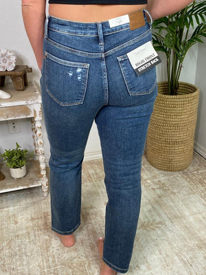 Judy Blue High Waist Rigid Magic Non-Destroyed Straight Jeans in Regular & Curvy