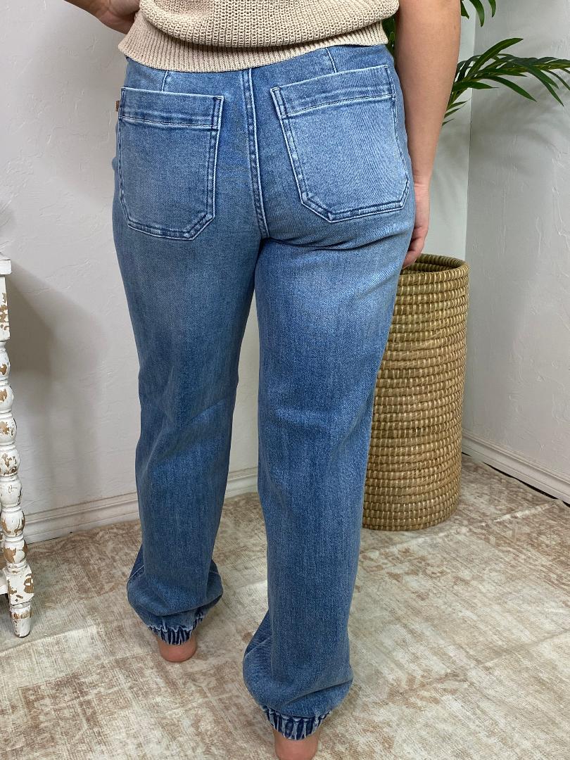 Judy Blue HW Denim Joggers in Regular & Curvy