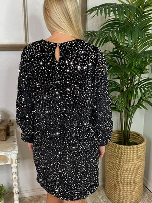 Red or Black Sequin Dress