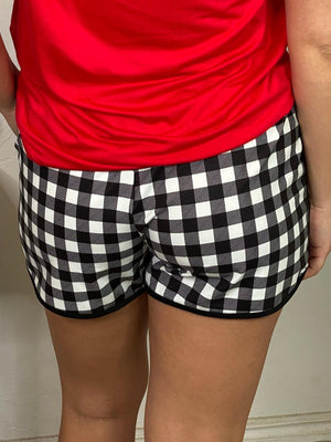 Black Gingham Everyday Shorts