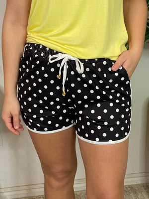 After Dark Black Polka Dot Everyday Shorts