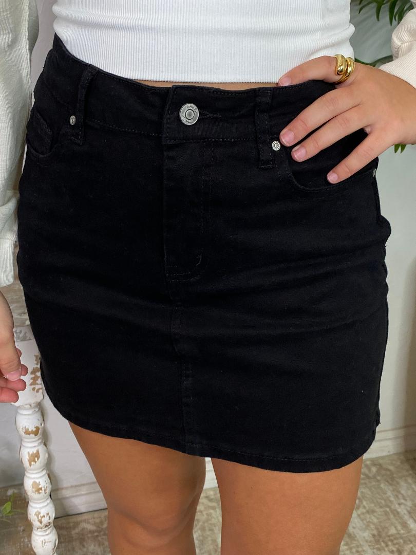 Denim Black Skirt