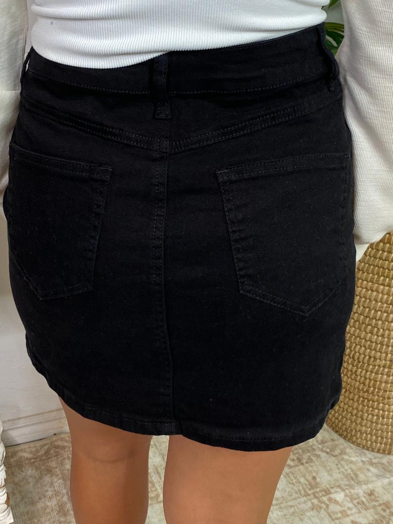 Denim Black Skirt