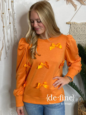 Orange Bow Sweatshirt