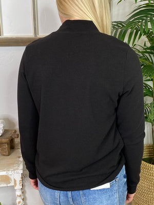 Mock Neck Long Sleeve Top in Hunter, White or Black