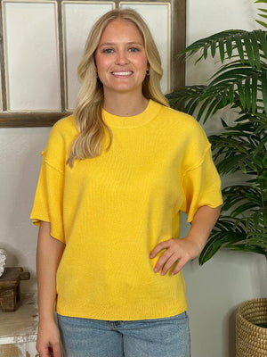 Red, Yellow or Black 3/4 Sleeve Sweater