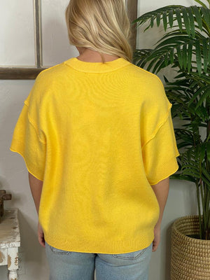 Red, Yellow or Black 3/4 Sleeve Sweater