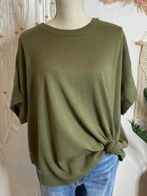 Lightweight Sweater Top in 4 Colors - Batwing Style