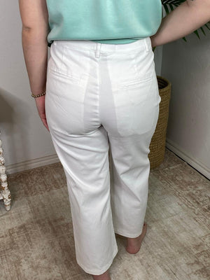 Pants with Scallop Pockets in Navy, Blue & White