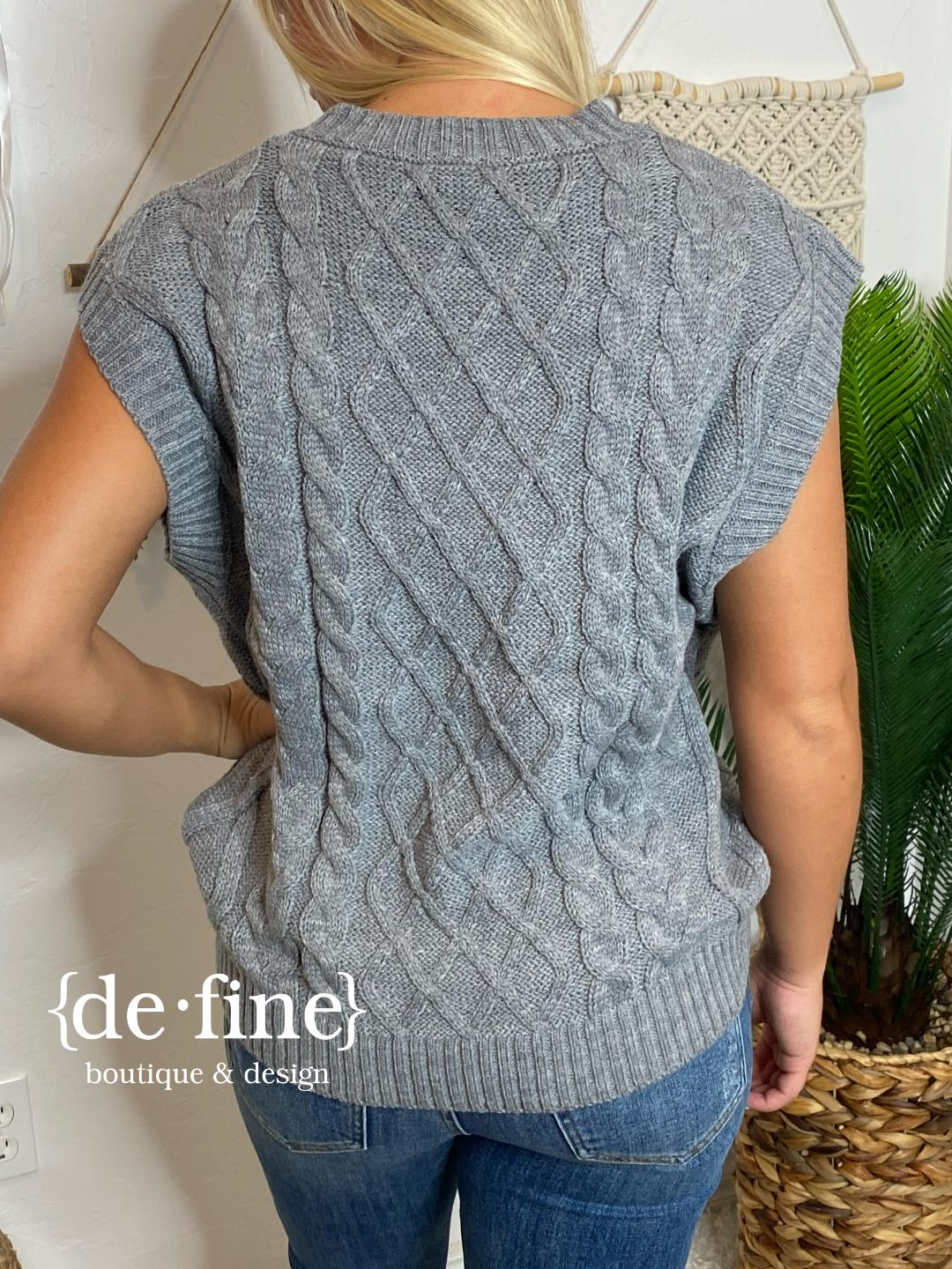 Trendy Sweater Vest in Gray
