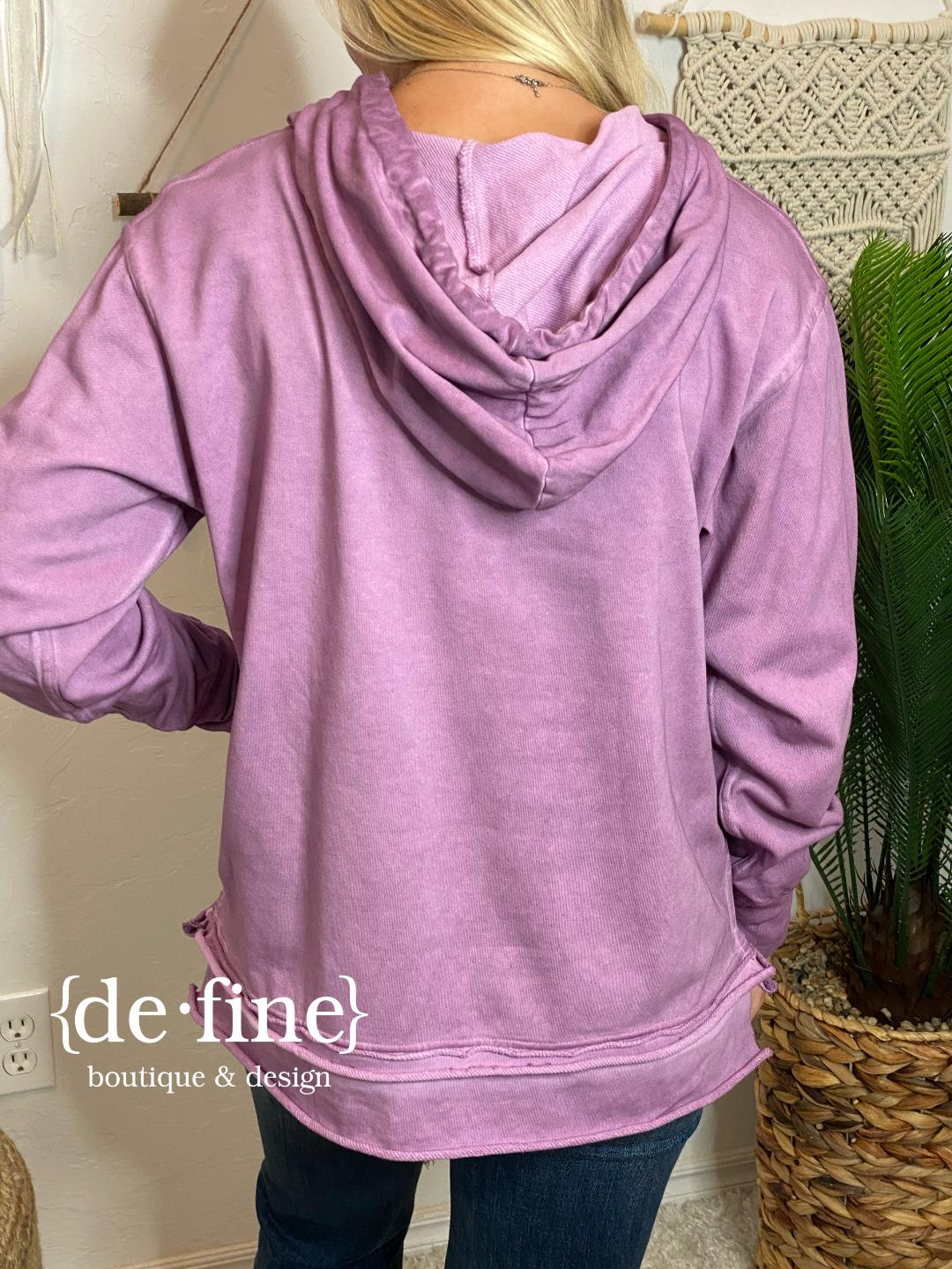 My Oh My Mineral Washed Hoodie in Lavender and Seafoam