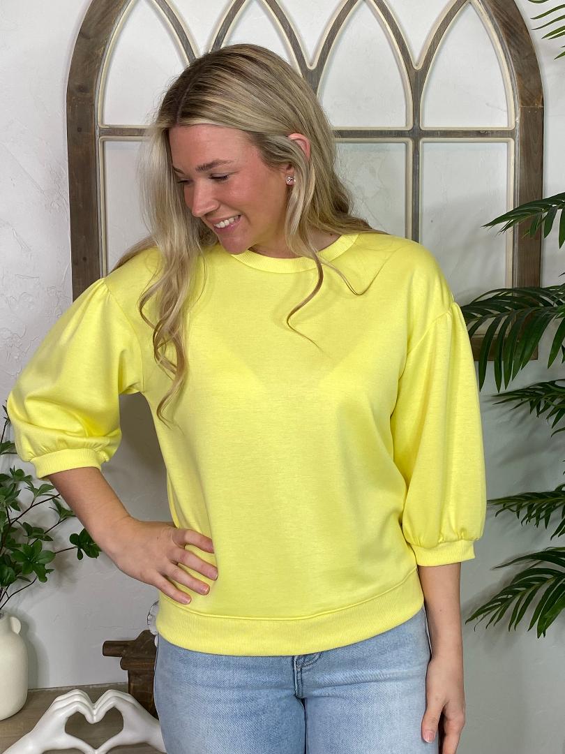 3/4 Sleeve Scuba Top in 4 Colors