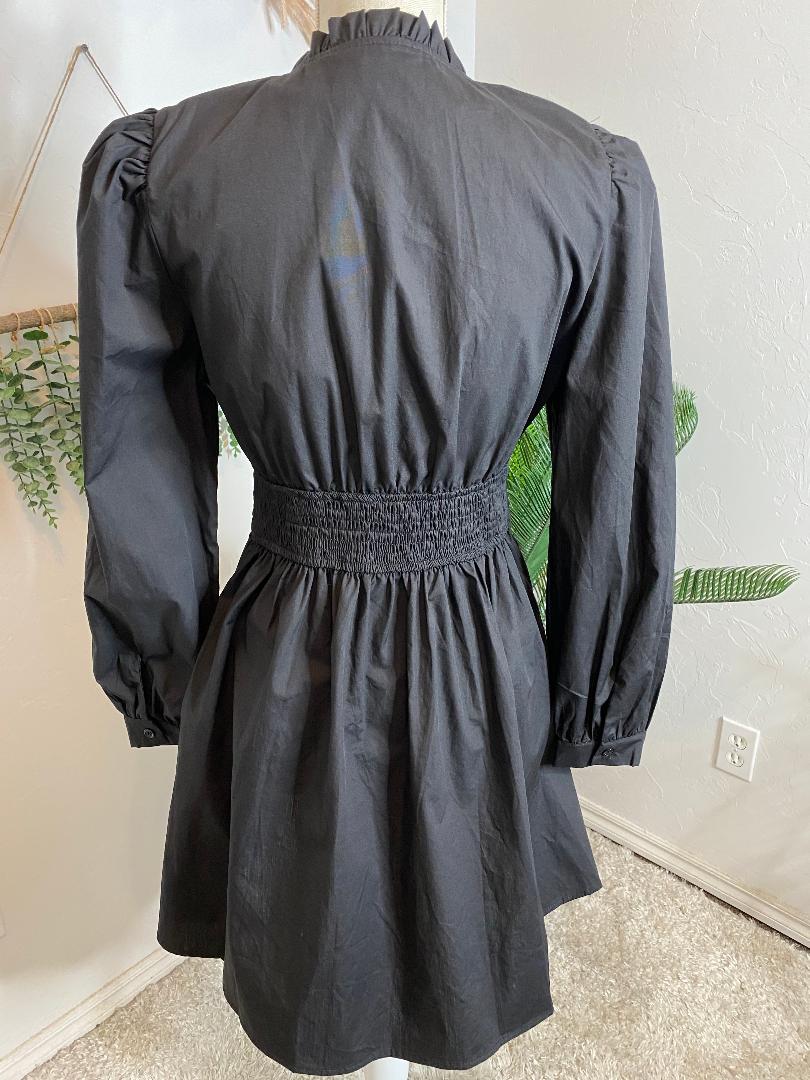 Black Zip Up Dress S-XL