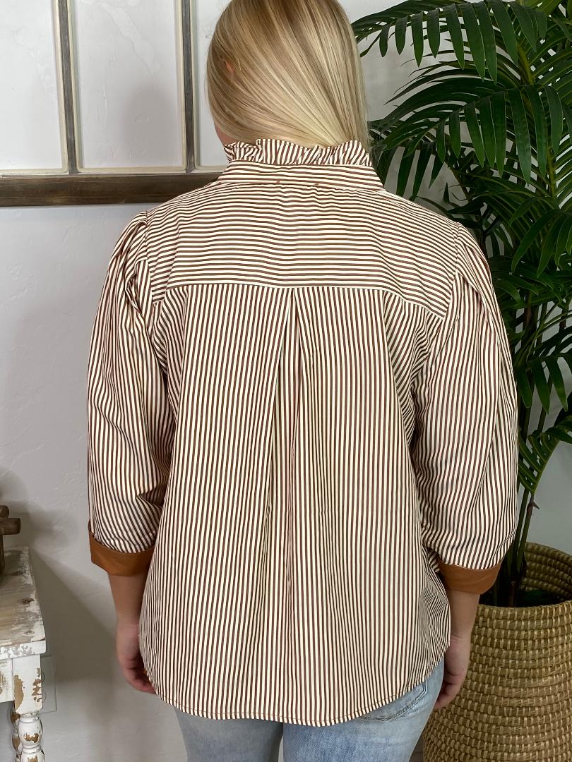 Mocha Striped Blouse