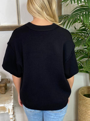 Red or Black 3/4 Sleeve Sweater