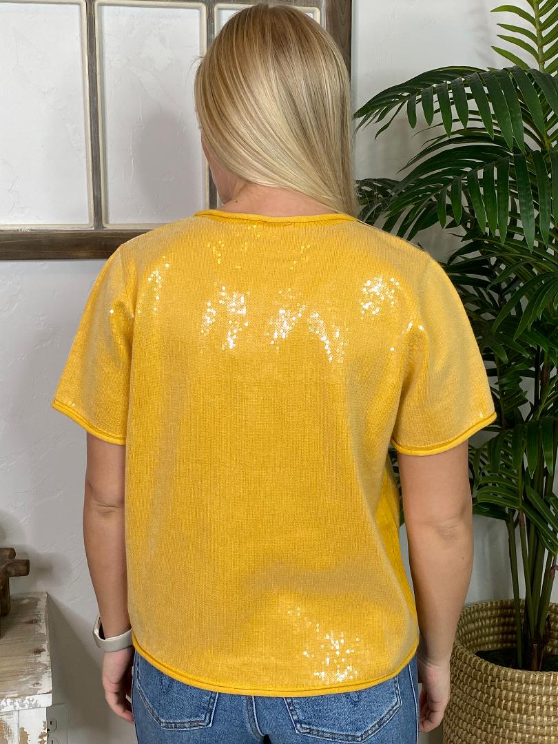 Sunflower Yellow Sequin Top