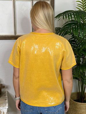 Sunflower Yellow Sequin Top