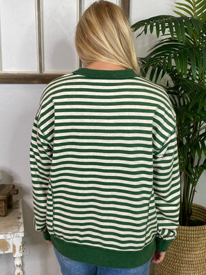 Brown or Hunter Green Striped Pullover