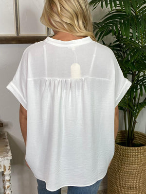 Black or White V-Neck Blouse