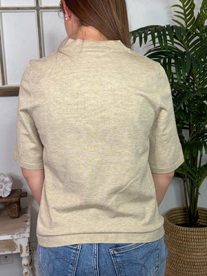 Red, Oatmeal or Black Lightweight Short Sleeve Sweater