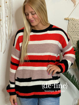 Black and Orange Striped Sweater