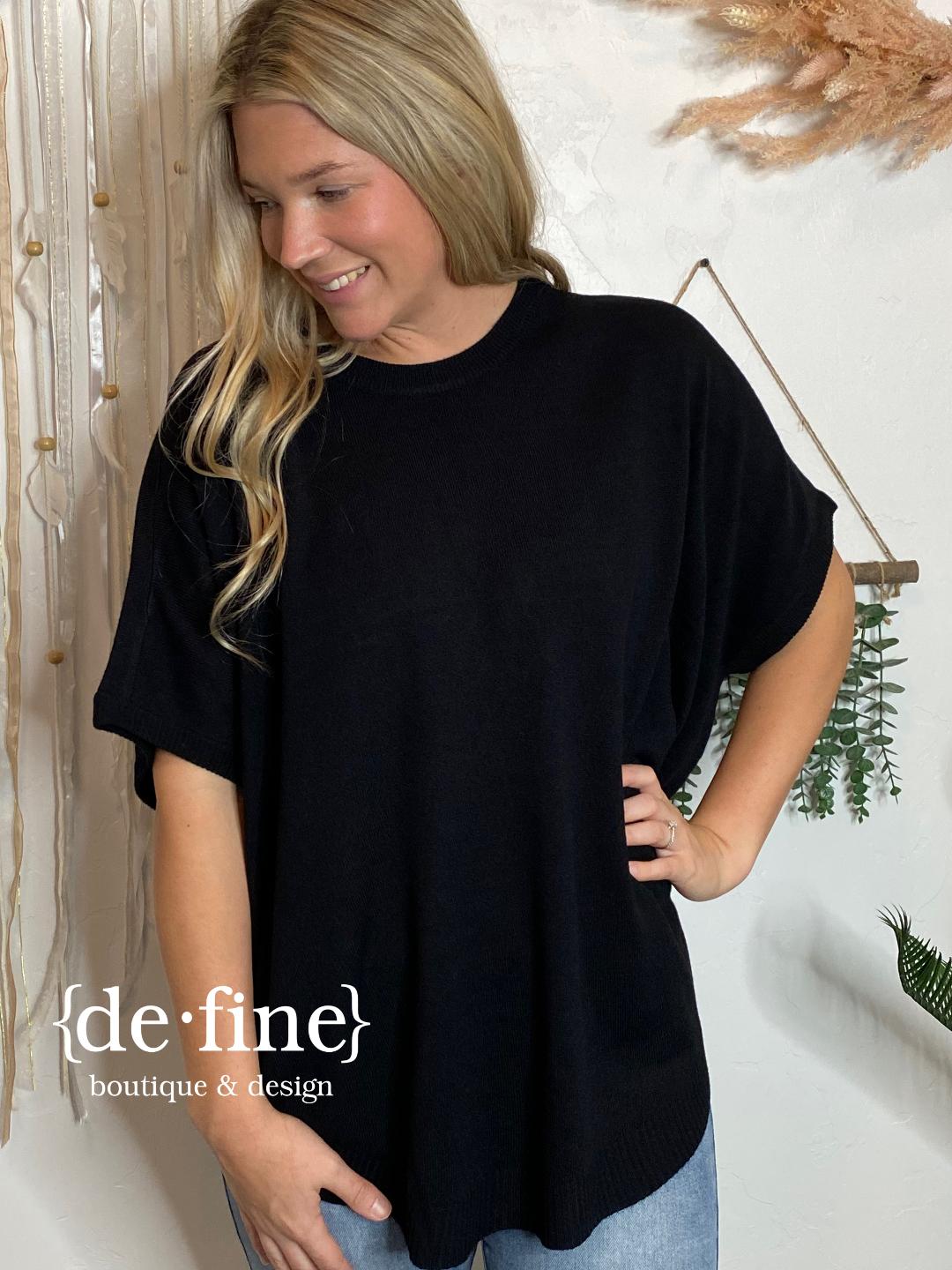 Black Lightweight Sweater Top