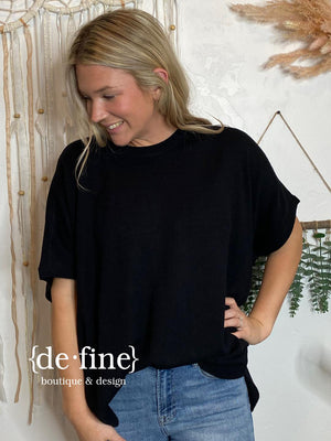 Black Lightweight Sweater Top