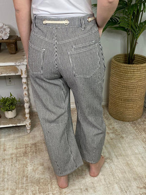 Striped Barrel Pants in Black or Red