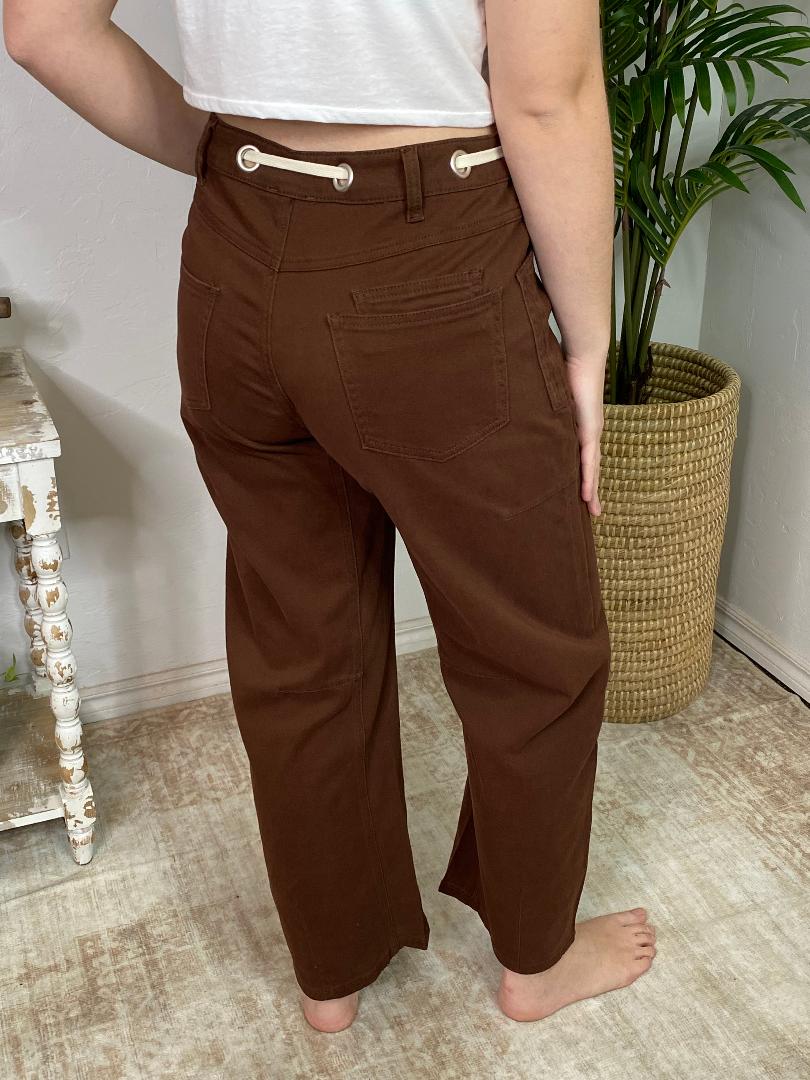 Brown Barrel Pants