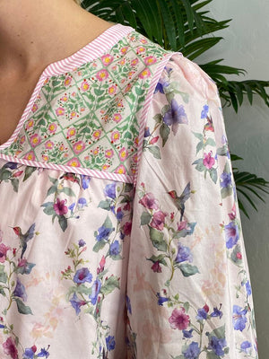 Pink Mix Floral V-Neck Top