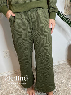 Olive Textured 1/4 Zip Jacket & Pant Set S-XL