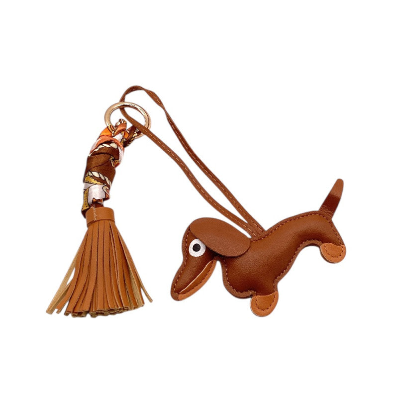Tassel Keychain with Brown Dachshund
