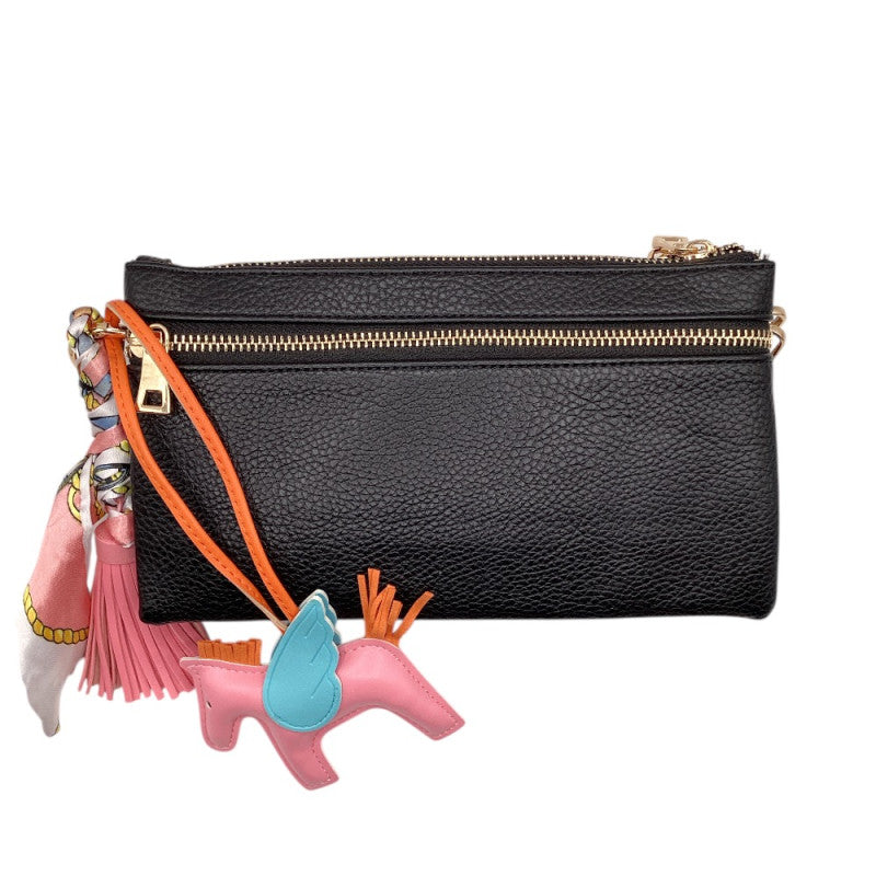 Tassel Keychain with Pink Winged Horse