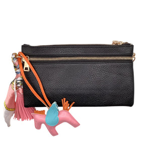 Tassel Keychain with Pink Winged Horse