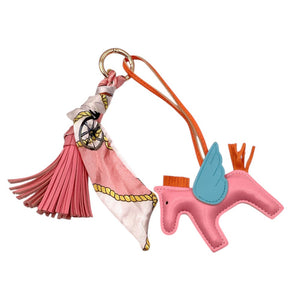 Tassel Keychain with Pink Winged Horse